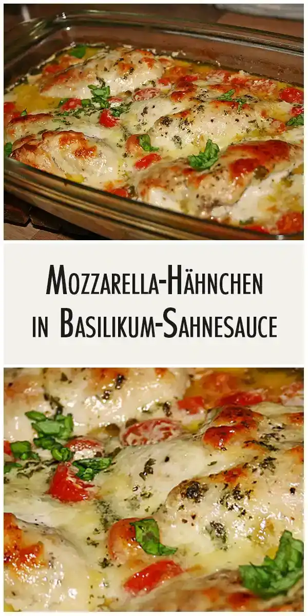 Mozzarella Hahnchen in Basilikum Sahnesauce pin