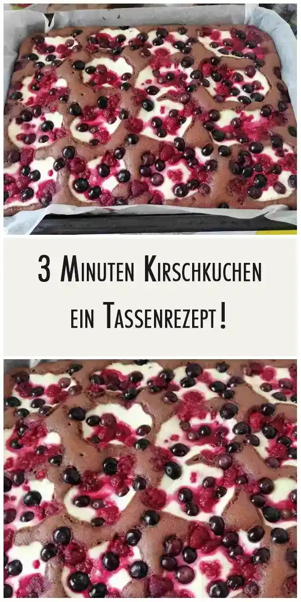 3 Minuten Kirschkuchen ein Tassenrezept