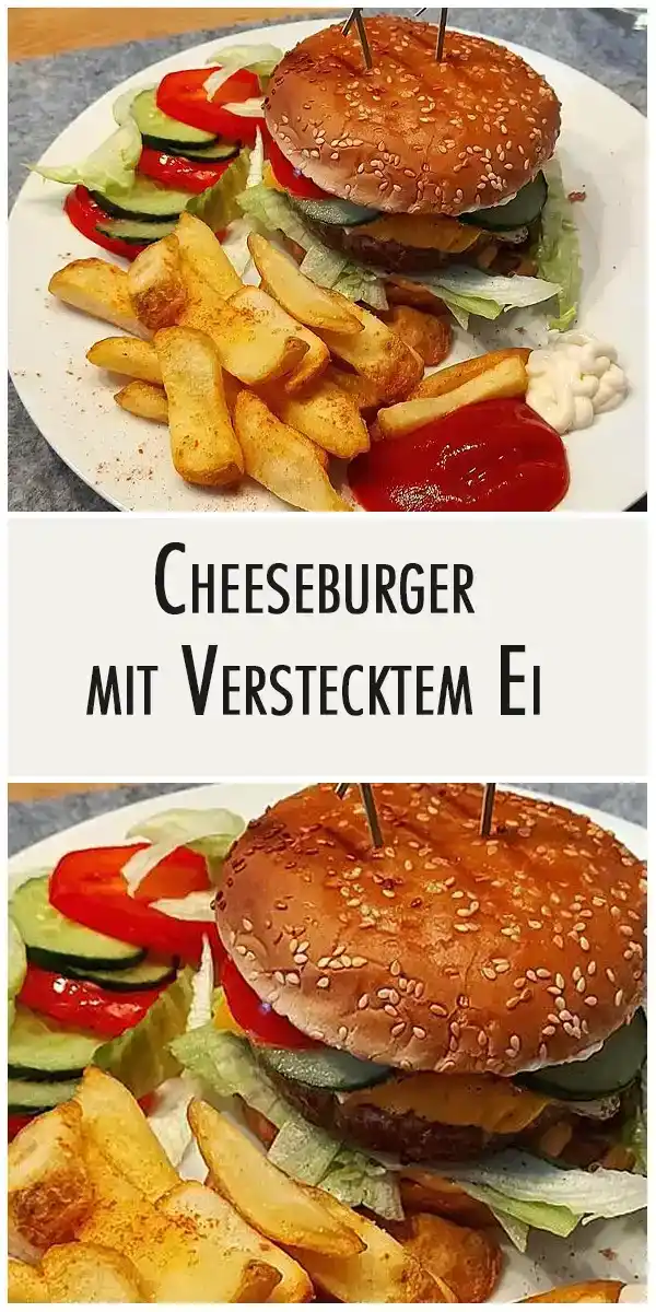 Cheeseburger mit verstecktem Ei 1 Cheeseburger mit verstecktem Ei