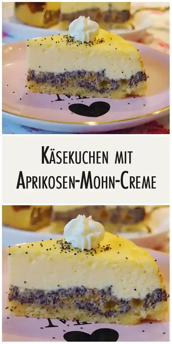 Käsekuchen mit Aprikosen-Mohn-Creme 1 Käsekuchen mit Aprikosen-Mohn-Creme