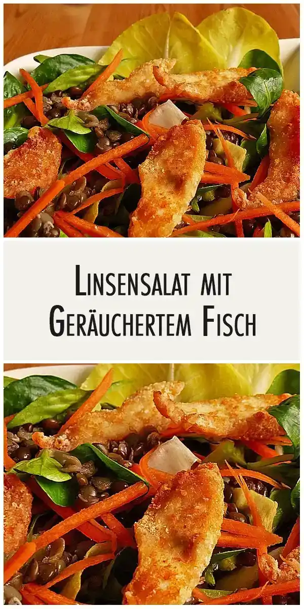 Linsensalat mit geräuchertem Fisch 1 Linsensalat mit gerauchertem Fisch