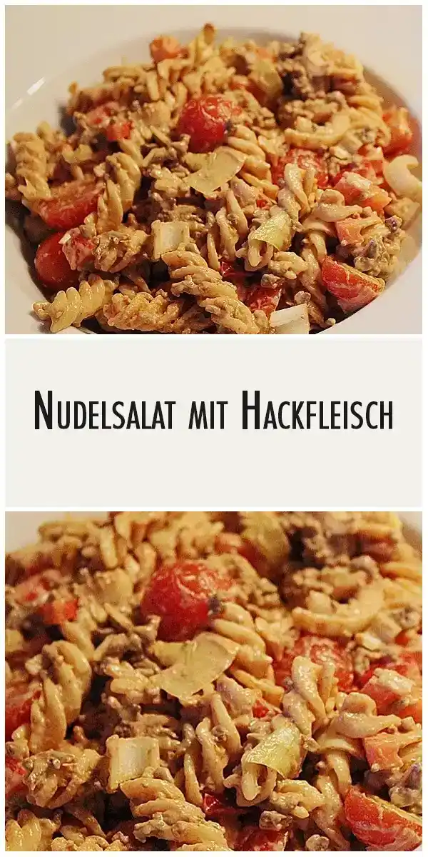 Nudelsalat mit Hackfleisch 1 Nudelsalat mit Hackfleisch