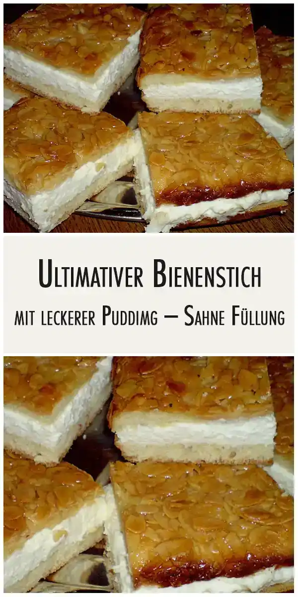 Ultimativer Bienenstich (mit leckerer Pudding – Sahne Füllung)