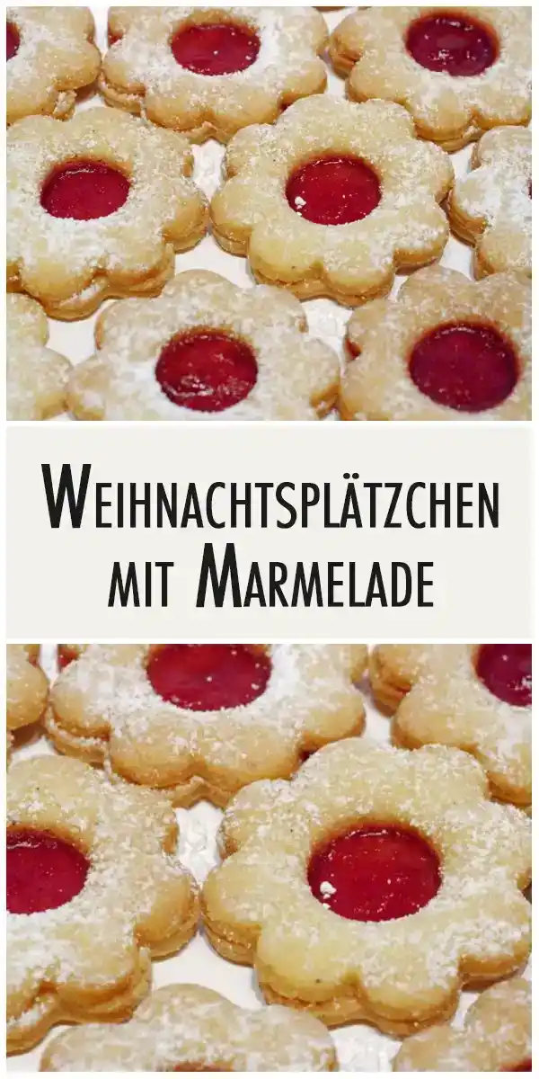 Weihnachtsplätzchen mit Marmelade