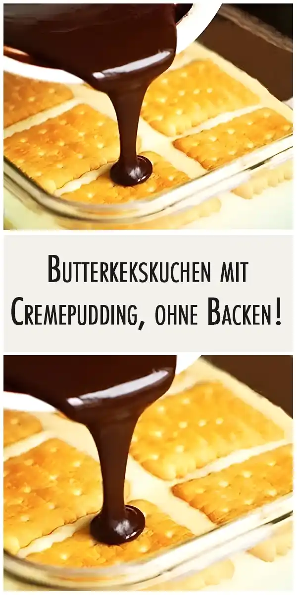 Butterkekskuchen mit Cremepudding, ohne Backen! 1 Butterkekskuchen mit Cremepudding, ohne Backen!