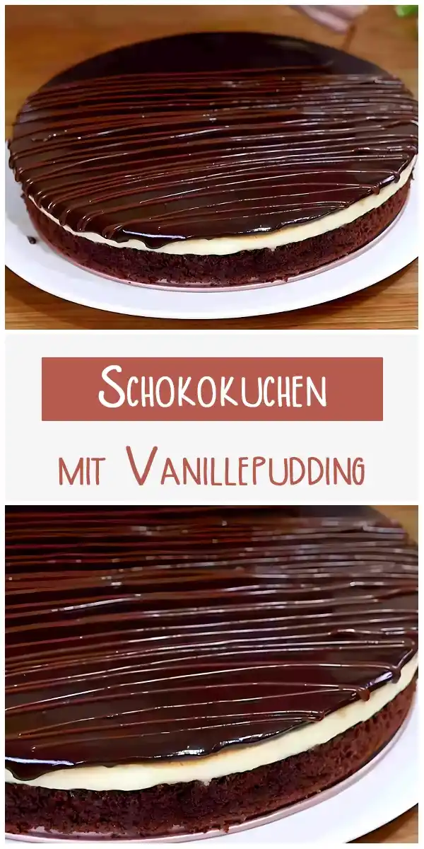 Schokokuchen mit Vanillepudding