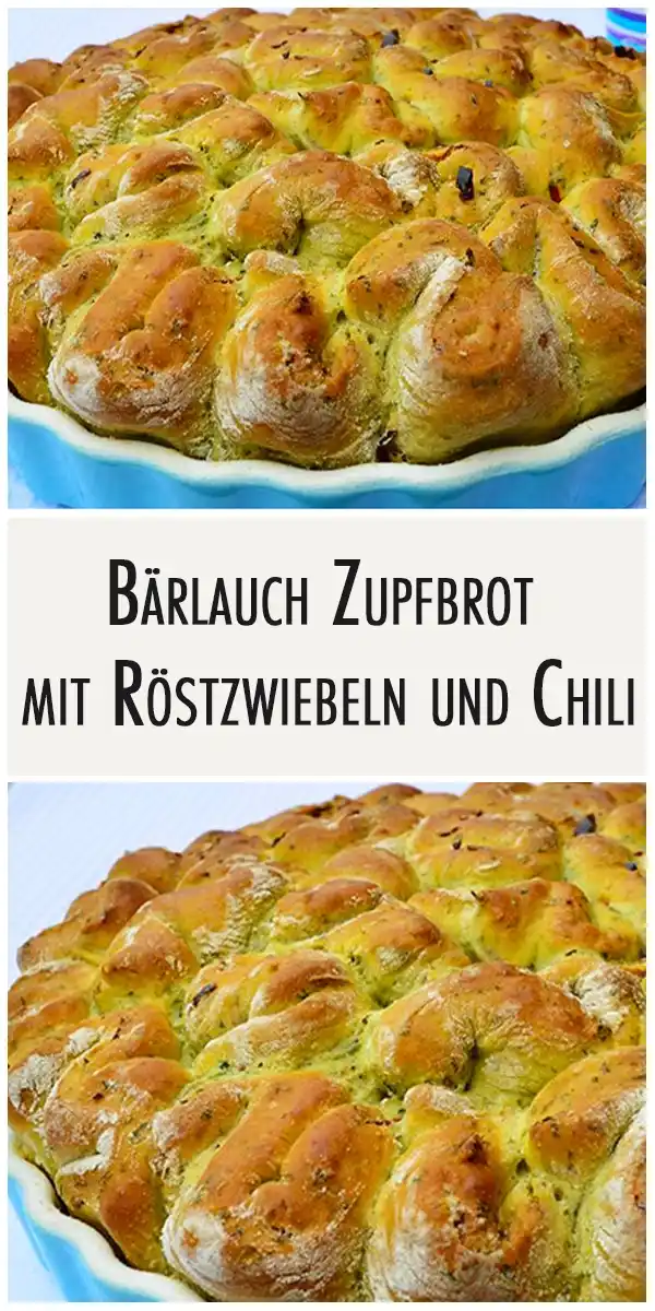 Bärlauch Zupfbrot mit Röstzwiebeln und Chili 1 Bärlauch Zupfbrot mit Röstzwiebeln und Chili