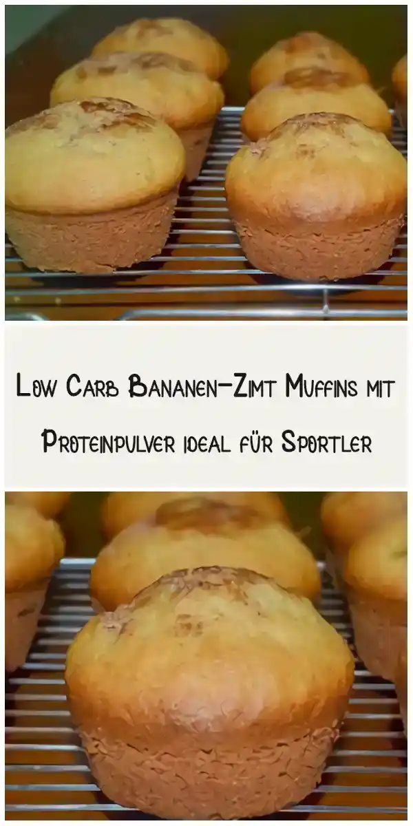 Low Carb Bananen-Zimt Muffins mit Proteinpulver ideal für Sportler