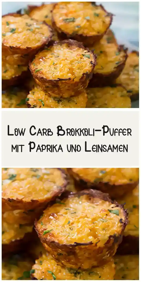 Low Carb Brokkoli-Puffer mit Paprika und Leinsamen