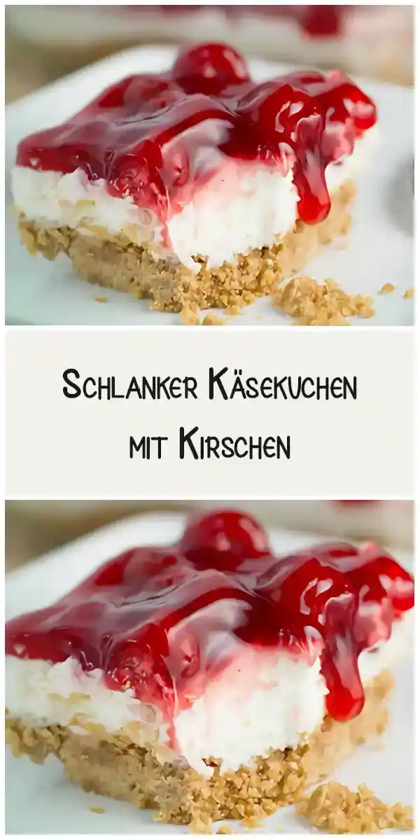 Schlanker Käsekuchen mit Kirschen (Kalorienarme) 1 Schlanker Käsekuchen mit Kirschen (Kalorienarme)