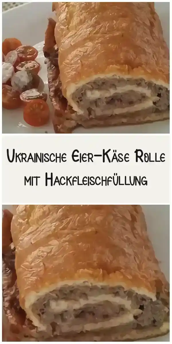 Ukrainische Eier-Käse Rolle mit Hackfleischfüllung in der Low Carb Version