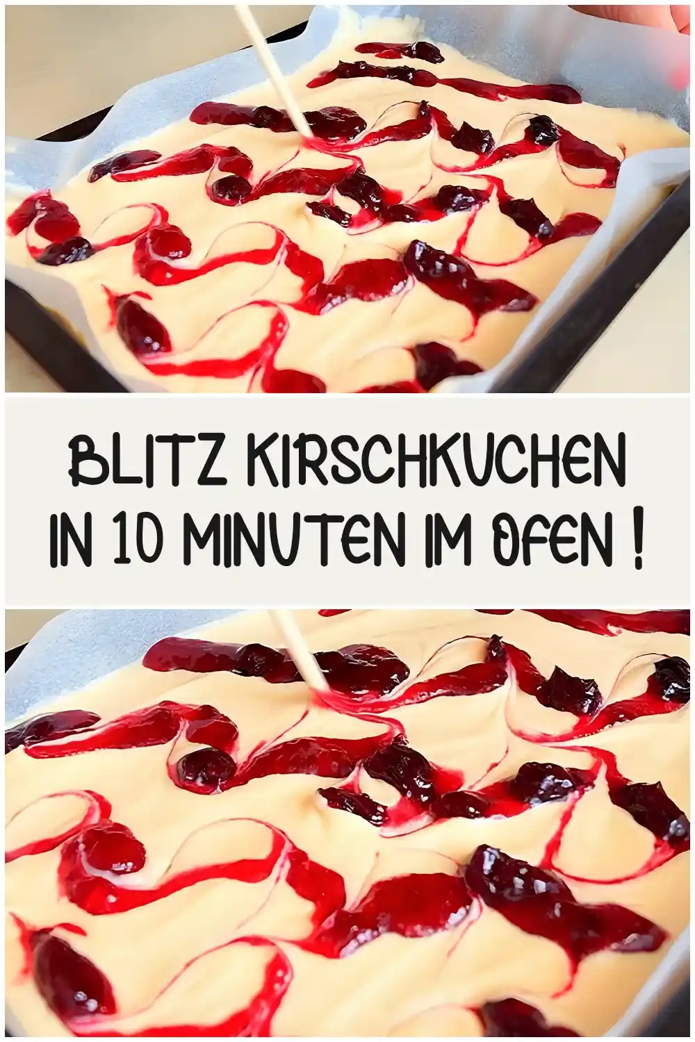 BLITZ KIRSCHKUCHEN IN 10 MINUTEN IM OFEN ! 1 BLITZ KIRSCHKUCHEN IN 10 MINUTEN IM OFEN !