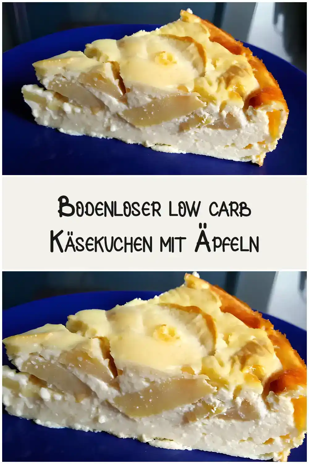 Bodenloser low carb Käsekuchen mit Äpfeln