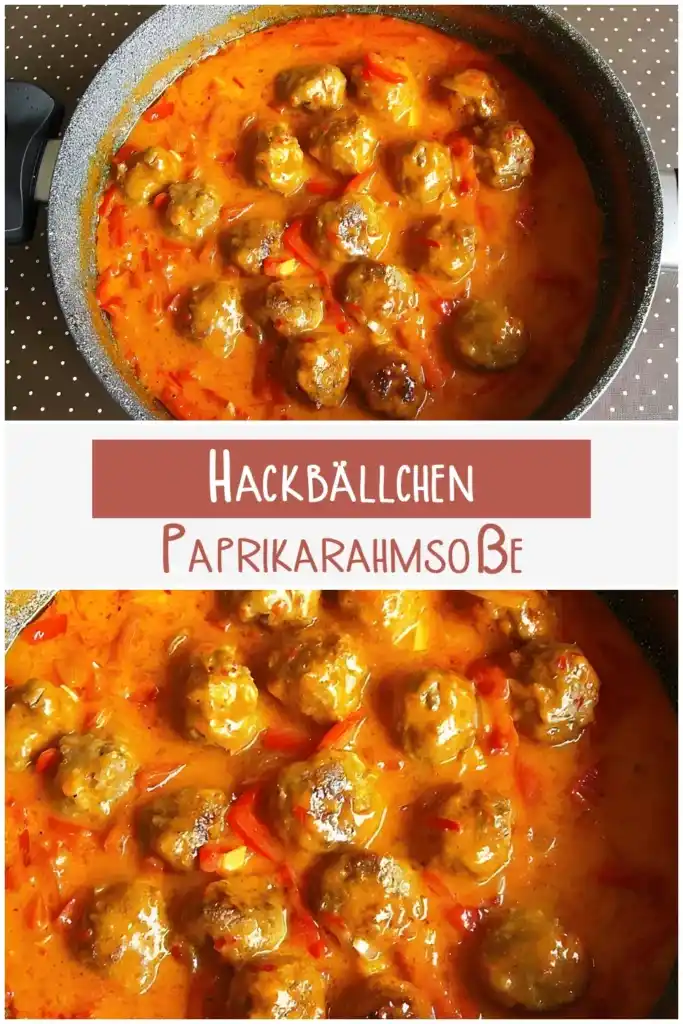 Hackbällchen in Paprikarahmsoße 1 Hackbaellchen in Paprikarahmsosse