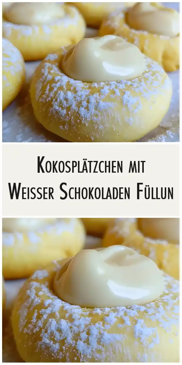 Kokosplätzchen mit weißer Schokoladenfüllung