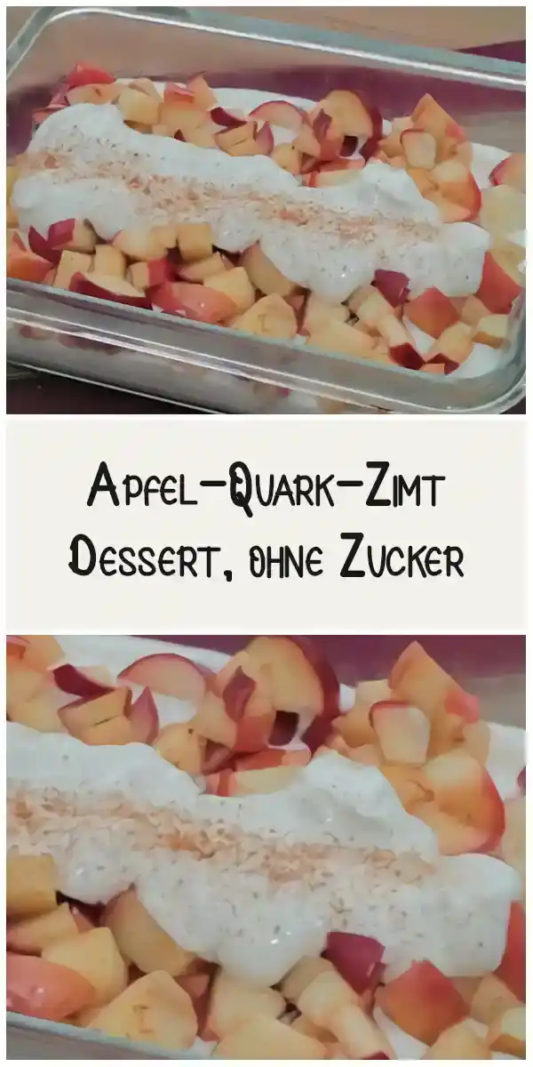 Low-Carb Apfel-Quark-Zimt Dessert, ohne Zucker