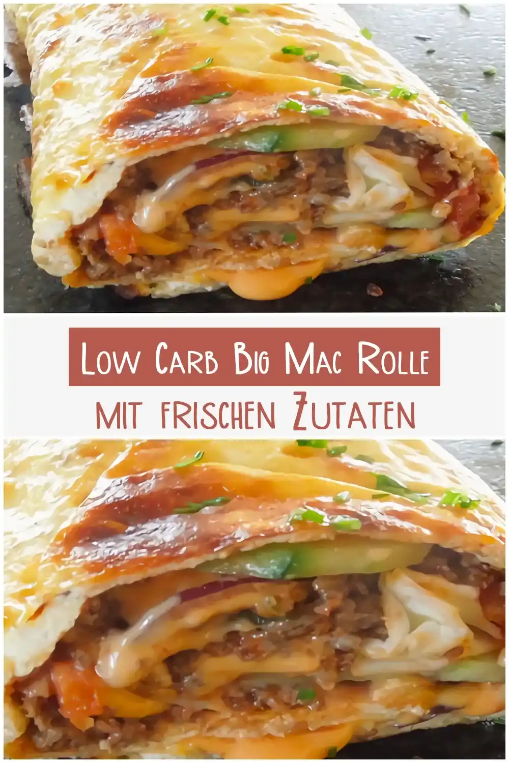 Low Carb Big Mac Rolle mit frischen Zutaten