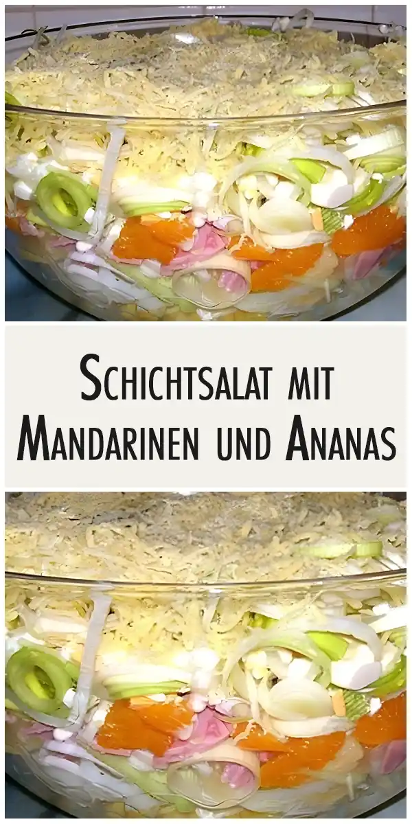 Schichtsalat mit Mandarinen und Ananas