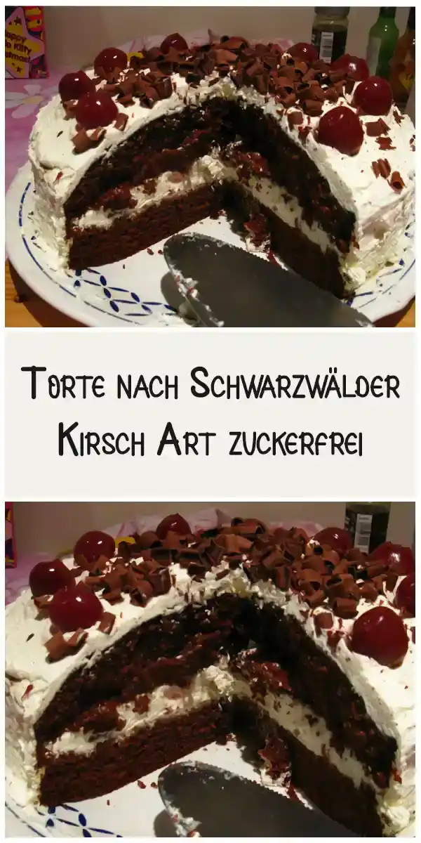 Torte nach Schwarzwälder Kirsch Art zuckerfrei