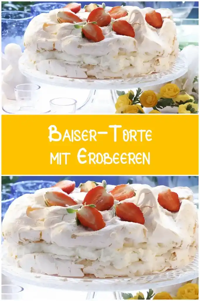 Baiser-Torte mit Erdbeeren 1 Baiser Torte mit Erdbeeren