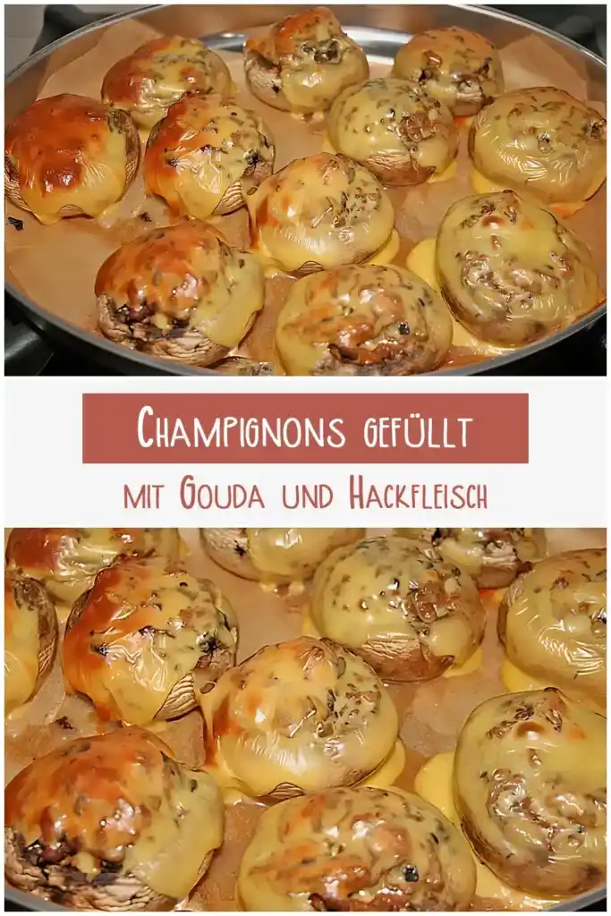 Champignons gefüllt mit Gouda und Hackfleisch 1 Champignons gefuellt mit Gouda und Hackfleisch