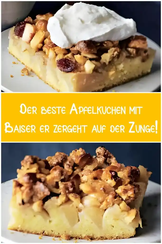 Der beste Apfelkuchen mit Baiser er zergeht auf der Zunge
