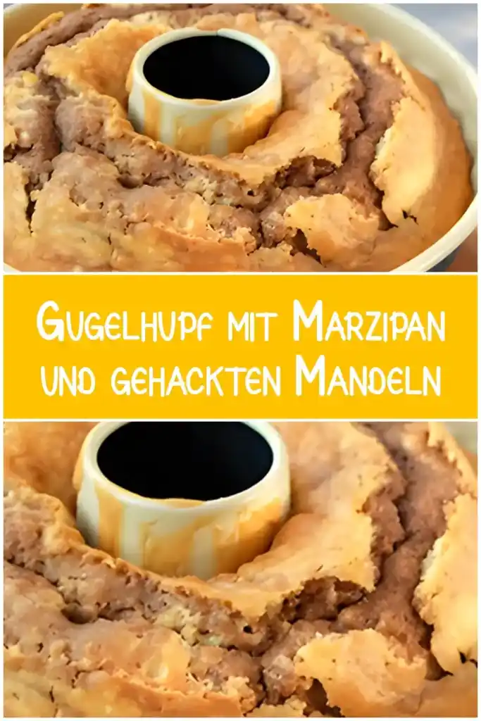 Gugelhupf mit Marzipan und gehackten Mandeln