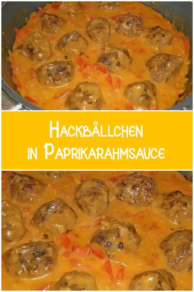 Hackbällchen in Paprikarahmsauce