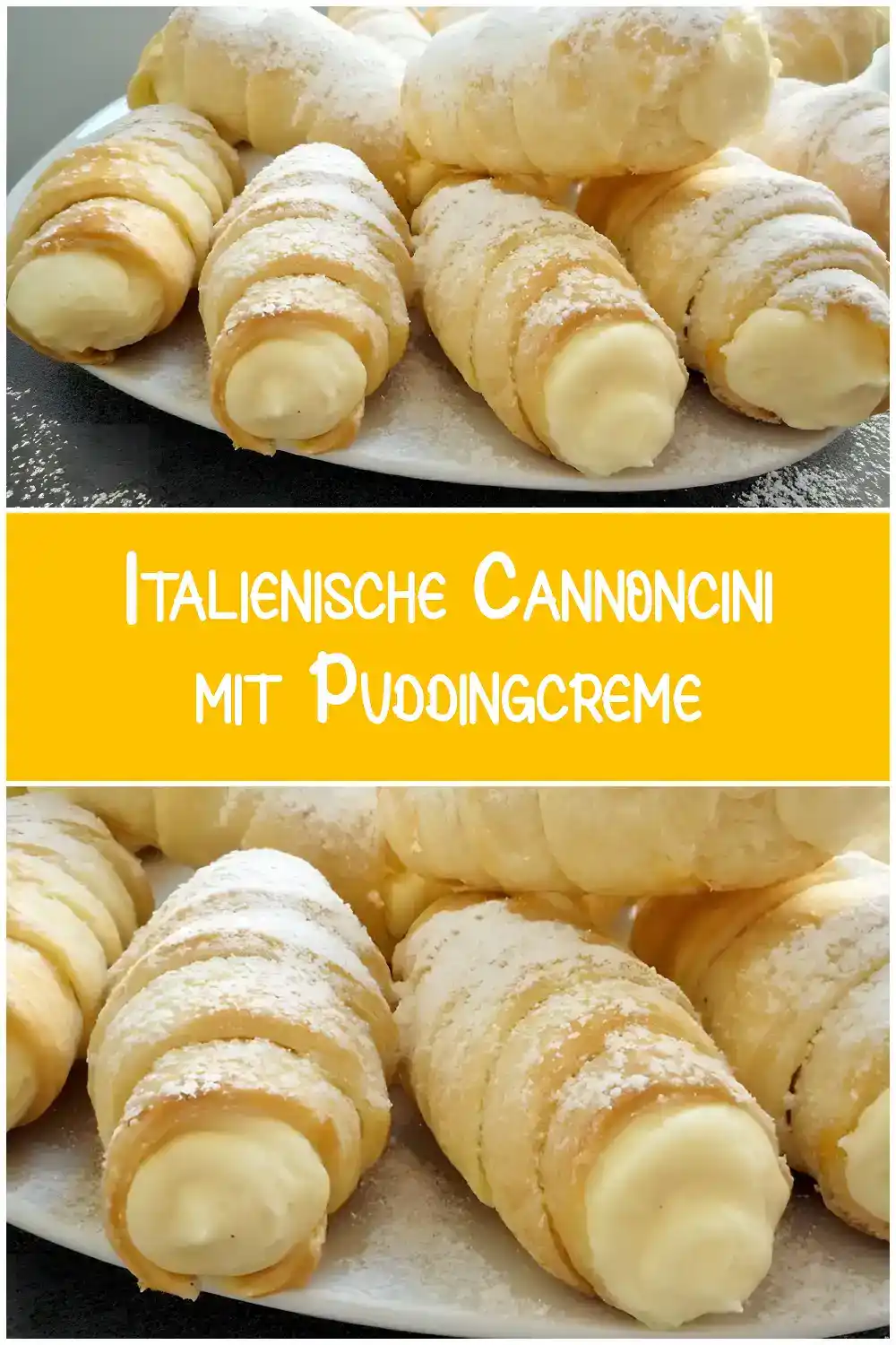 Italienische Cannoncini mit Puddingcreme