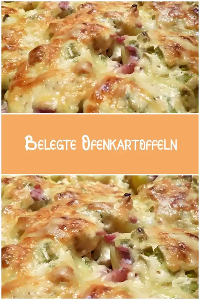 Belegte Ofenkartoffeln (Pellkartoffeln mit Speck, Schmand und Käse überbacken) 1 Belegte Ofenkartoffeln Pellkartoffeln mit Speck Schmand und Kaese ueberbacken