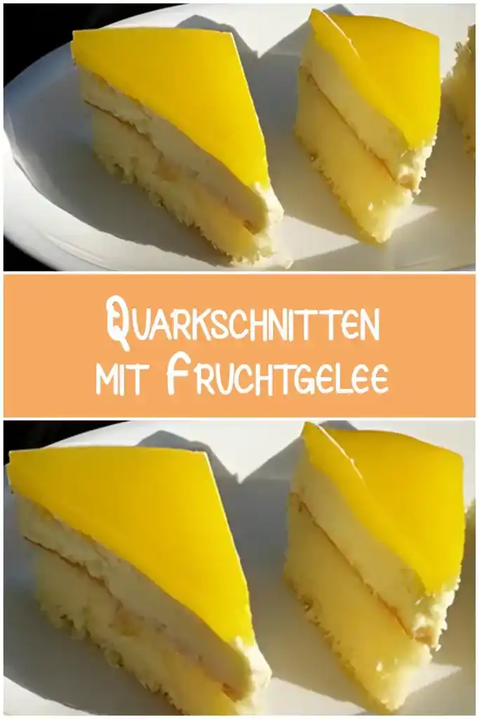 Quarkschnitten mit Fruchtgelee