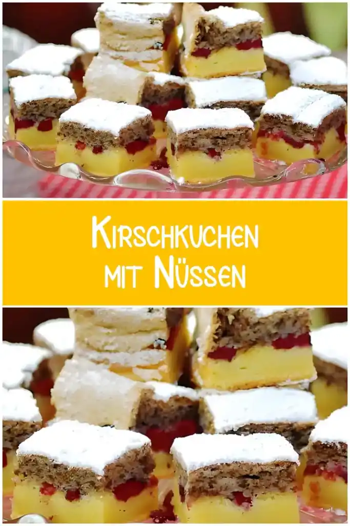 Kirschkuchen mit Nüssen 1 Kirschkuchen mit Nuessen