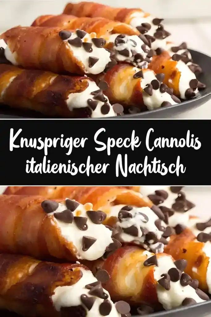 Knuspriger Speck Cannolis italienischer Nachtisch1