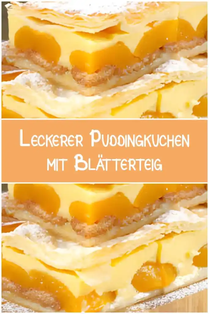 Leckerer Puddingkuchen mit Blätterteig 1 Leckerer Puddingkuchen mit Blaetterteig