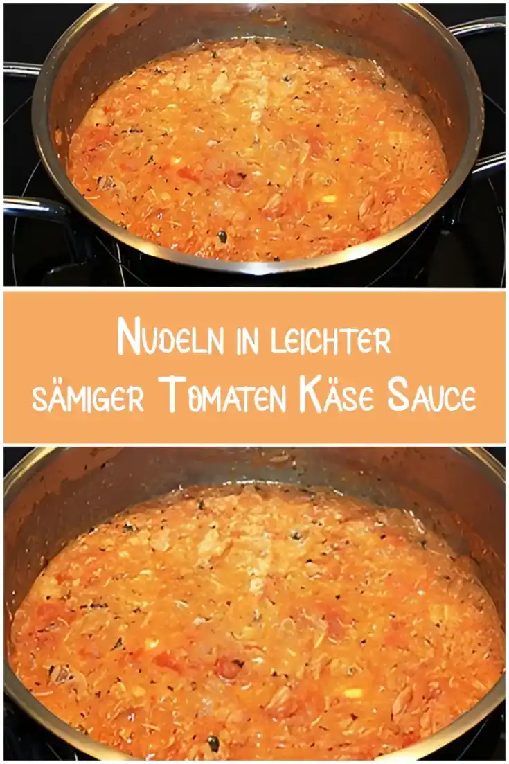 Nudeln in leichter,sämiger Tomaten Käse Sauce Nudeln in leichter,sämiger Tomaten Käse Sauce