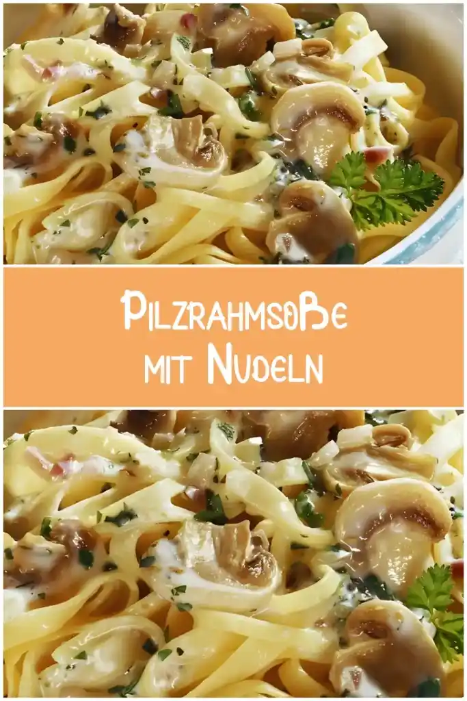 Pilzrahmsoße mit Nudeln 1 Pilzrahmsosse mit Nudeln