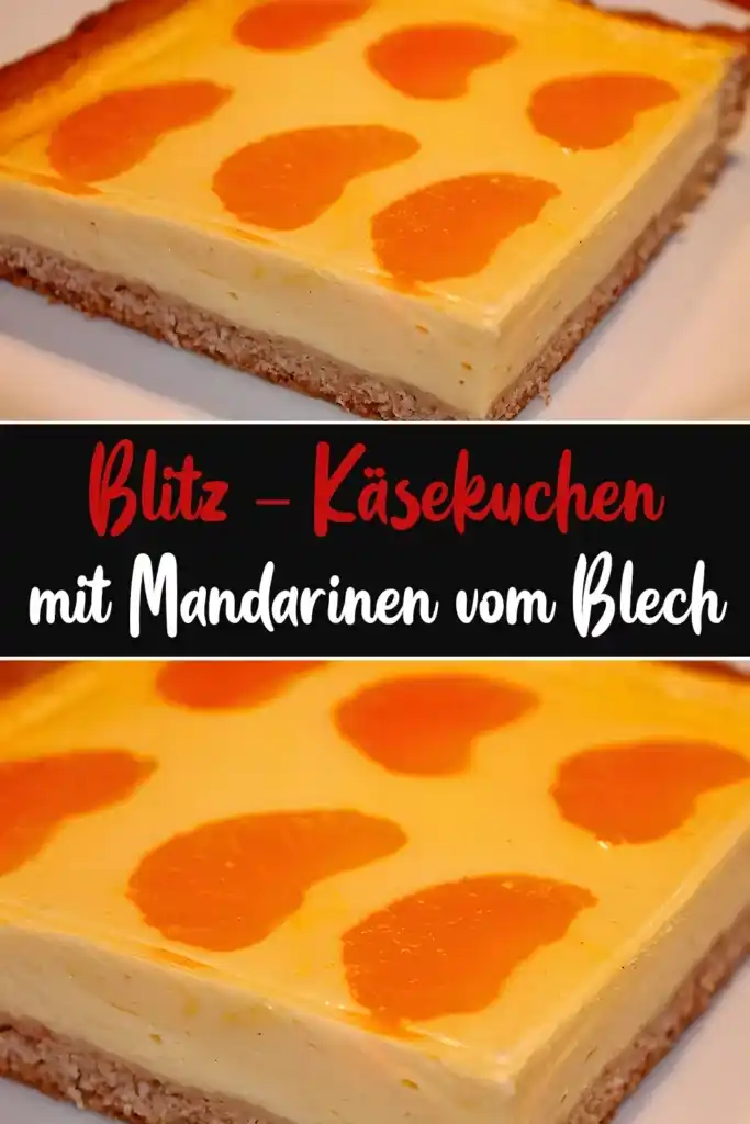 Blitz – Käsekuchen mit Mandarinen vom Blech