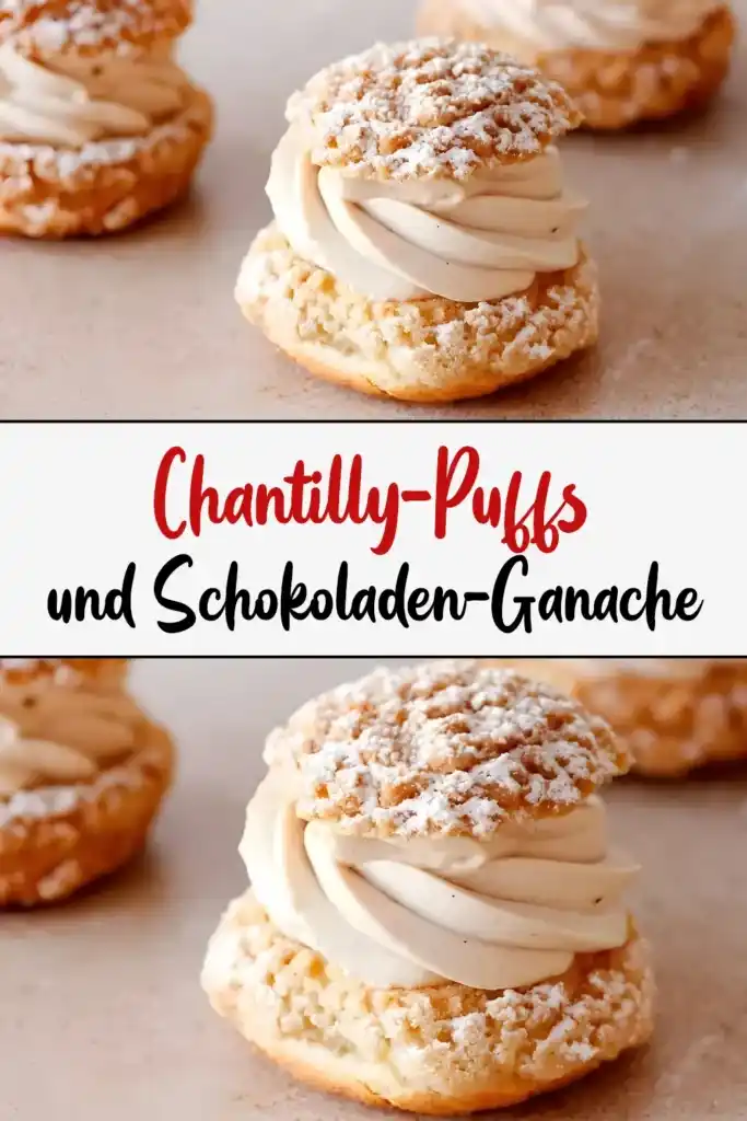 Chantilly-Puffs und Schokoladen-Ganache 1 Chantilly Puffs und Schokoladen Ganache1