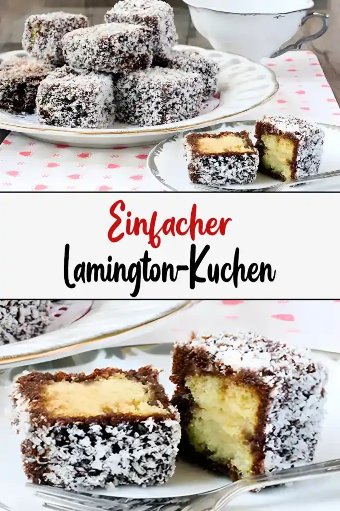 Einfacher Lamington-Kuchen 1 Einfacher Lamington Kuchen1