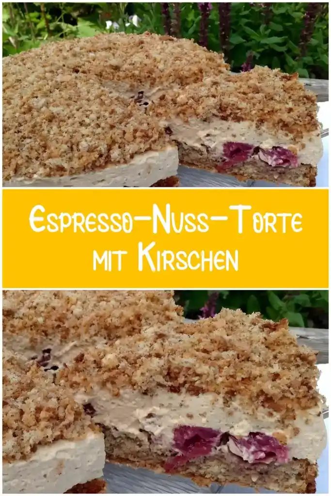 Espresso-Nuss-Torte mit Kirschen 1 Espresso Nuss Torte mit Kirschen