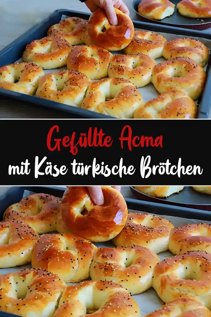 Gefüllte Acma mit Käse türkische Brötchen