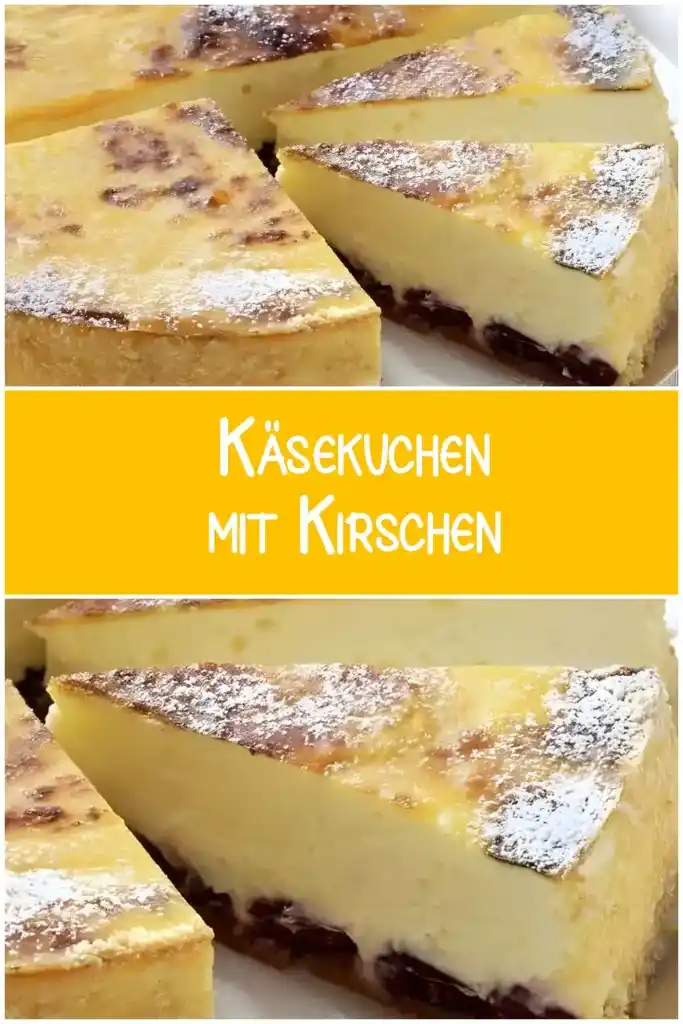 Käsekuchen mit Kirschen 1 Kaesekuchen mit Kirschen