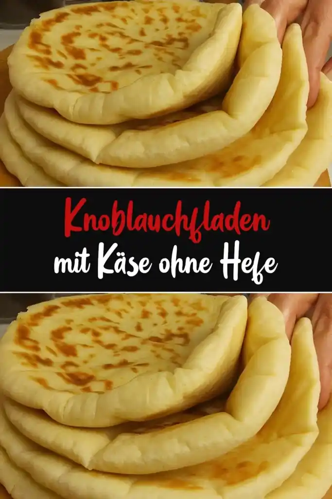 Knoblauchfladen mit Käse ohne Hefe 1 Knoblauchfladen mit Käse ohne Hefe