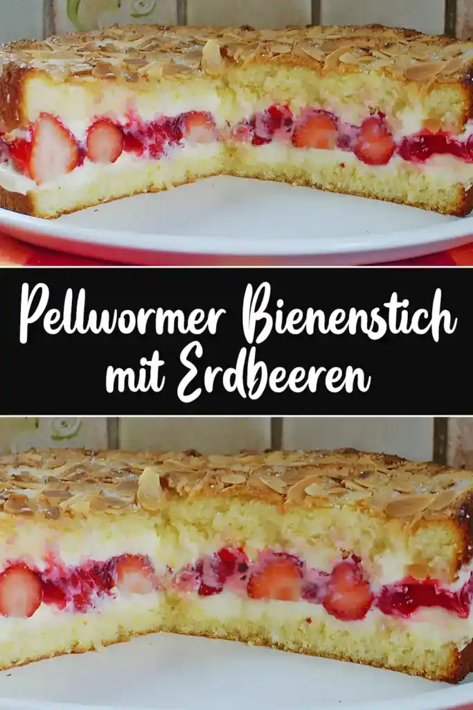 Pellwormer Bienenstich mit Erdbeeren 1 Pellwormer Bienenstich mit Erdbeeren