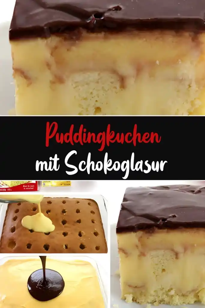 Puddingkuchen mit Schokoglasur 1 Puddingkuchen mit Schokoglasur