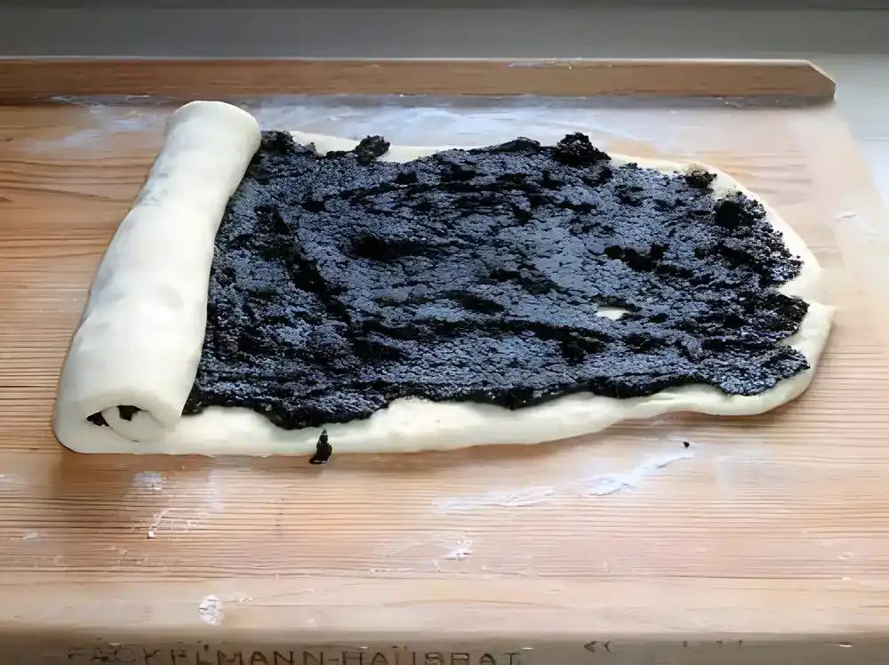 Rosenkuchen mit Vanillepudding und Nuss- oder Mohnfüllung 4 Rosenkuchen