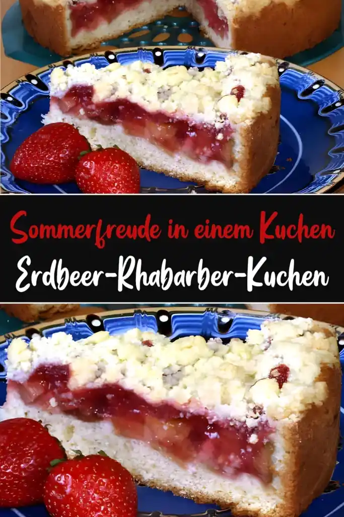 Sommerfreude in einem Kuchen – Erdbeer-Rhabarber-Kuchen 1 Sommerfreude in einem Kuchen – Erdbeer Rhabarber Kuchen