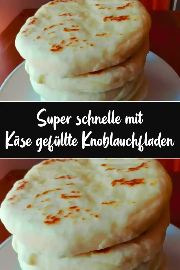 Schnelle Knoblauchfladen mit Käsefüllung 1 Super schnelle mit Kaese gefuellte Knoblauchfladen – das perfekte Gebaeck fuers Grillfest