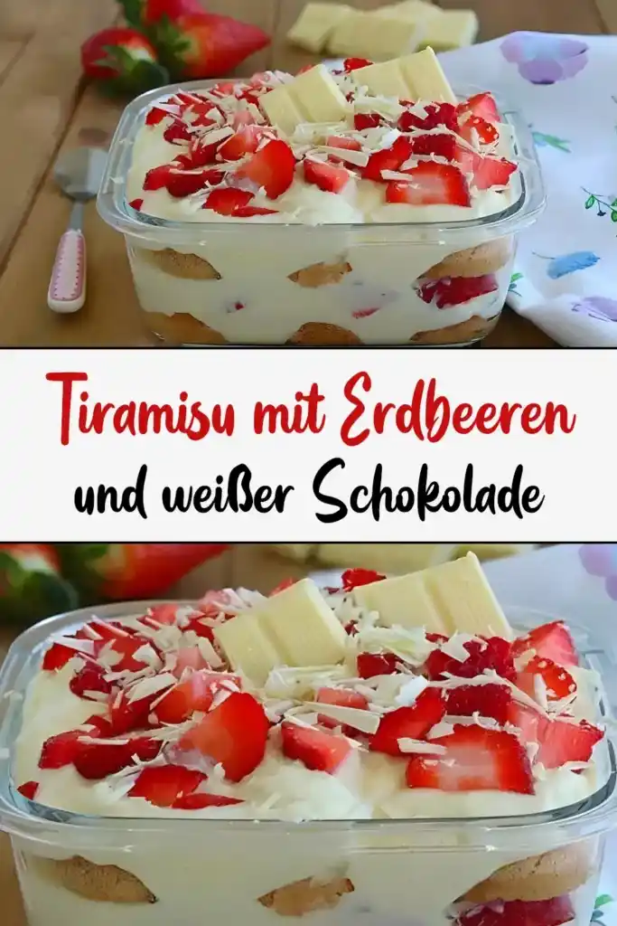 Tiramisu mit Erdbeeren und weißer Schokolade