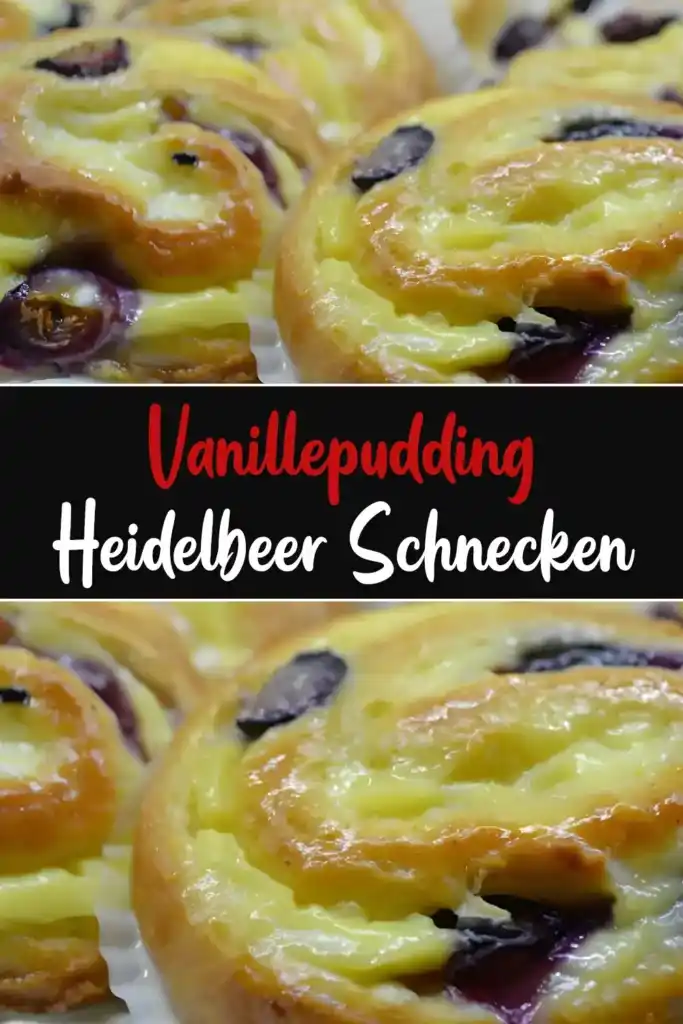 Vanillepudding Heidelbeer Schnecken